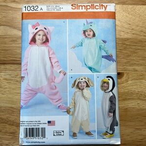 Simplicity 1032 Children’s Animal Costume Sewing Pattern